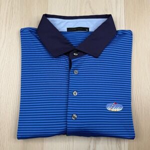 Grayson Golf Mens Blue Striped  Stretch Polo Shirt Nantucket Golf Club XL
